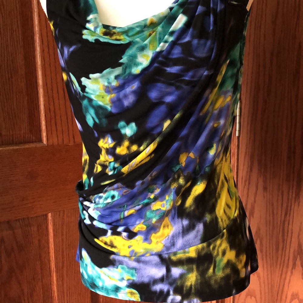 Tahari Sleeveless Swag Blouse - Picture 9 of 10